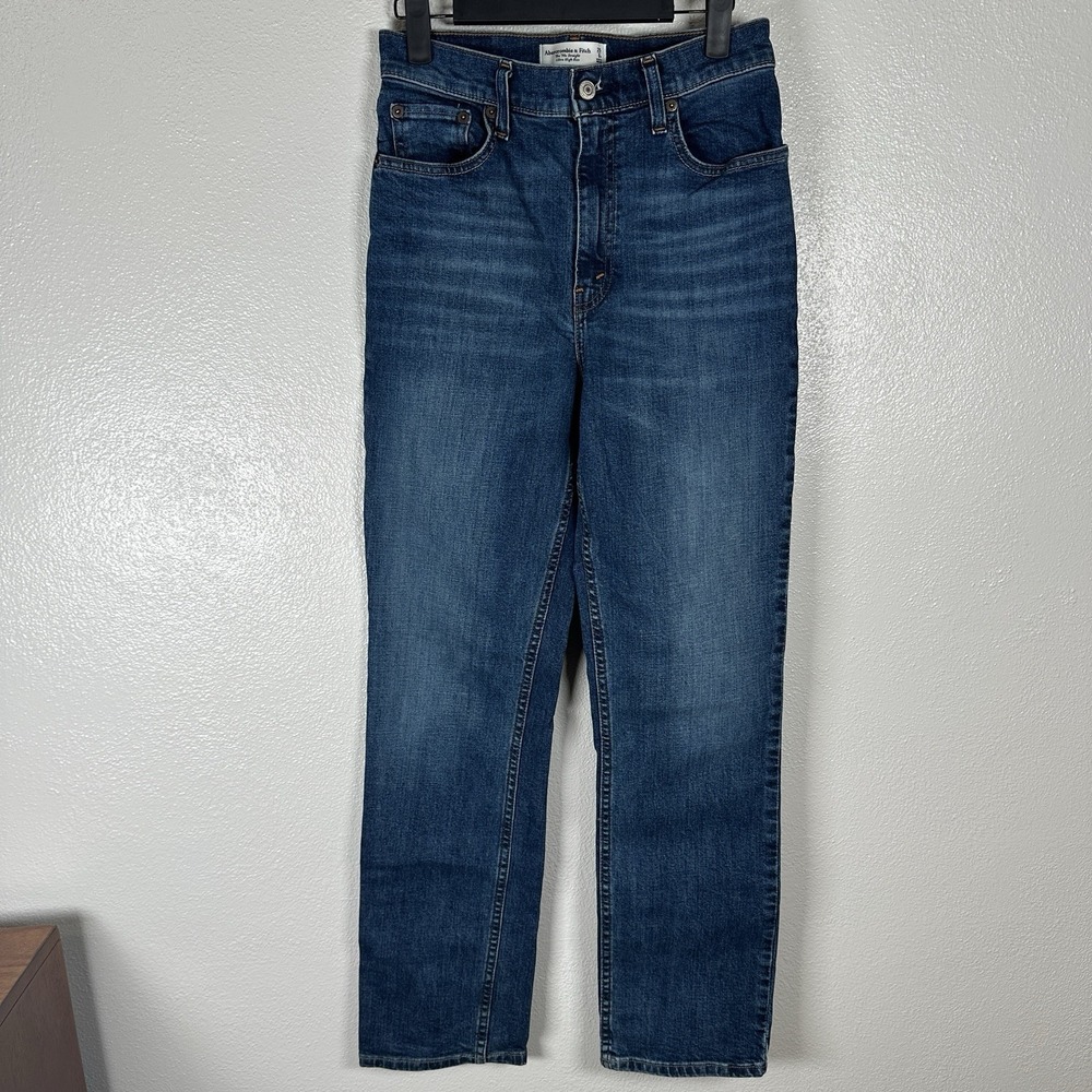 Abercrombie & Fitch 90s Straight Ultra High Rise Jeans Womens Sz 25/0R Dark Wash